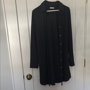 Faherty Black Long Knit Cardigan
